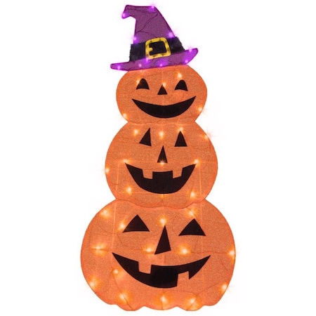Gemmy Gemmy Flat-Tastics Orange 50 ct 48 in. LED Jack-O-Lantern Yard Decor 551210
